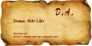 Doma Adrián névjegykártya